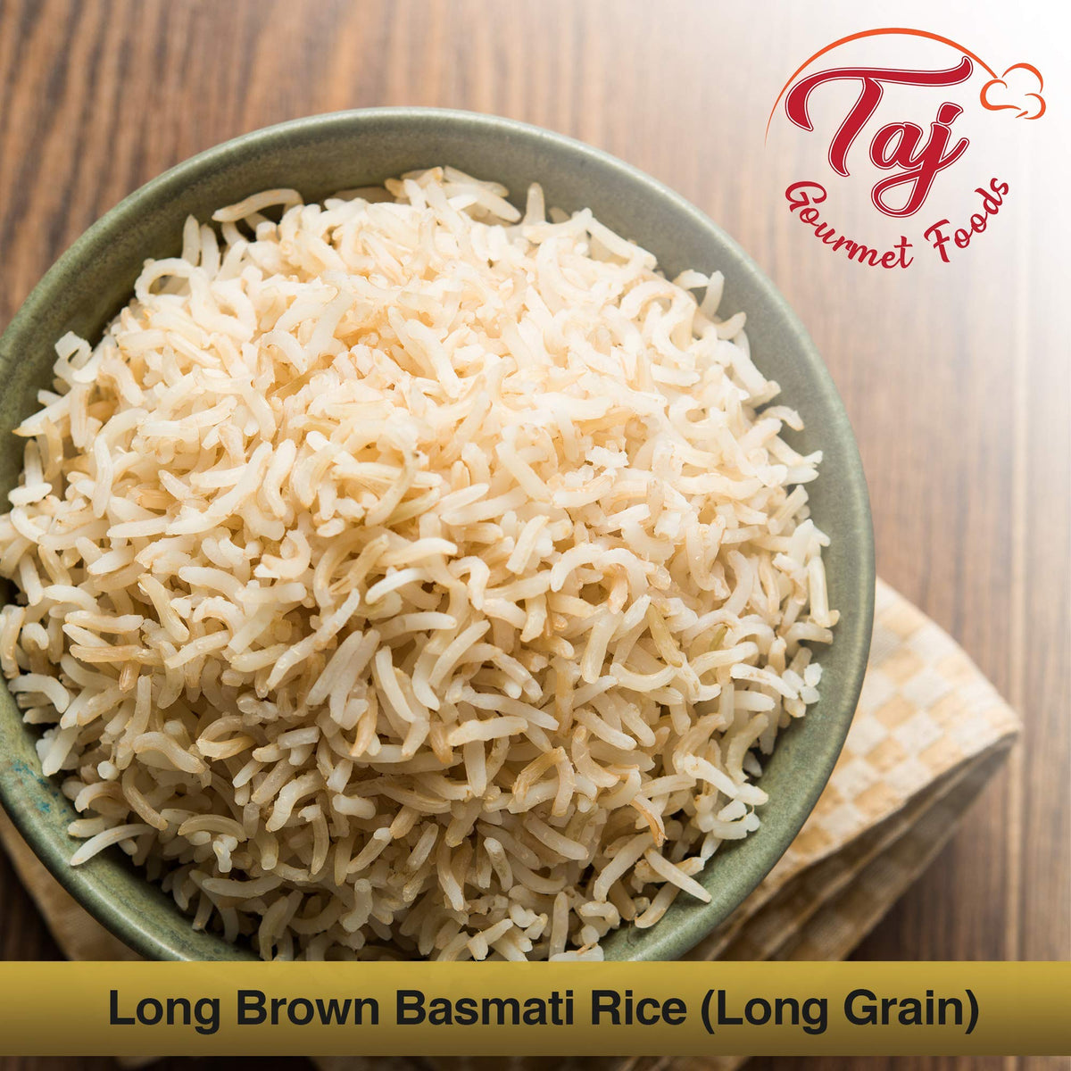 TAJ Gourmet Brown Basmati Rice, Naturally Aged – 10 lb