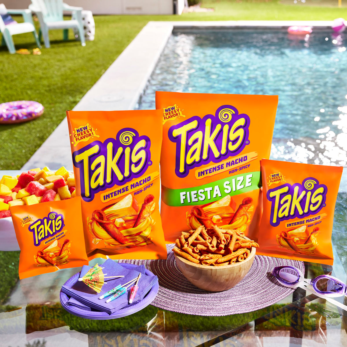Takis Intense Nacho 40pc Multipack — Cheddar Cheese Flavored Non-Spicy Rolled Tortilla Chips