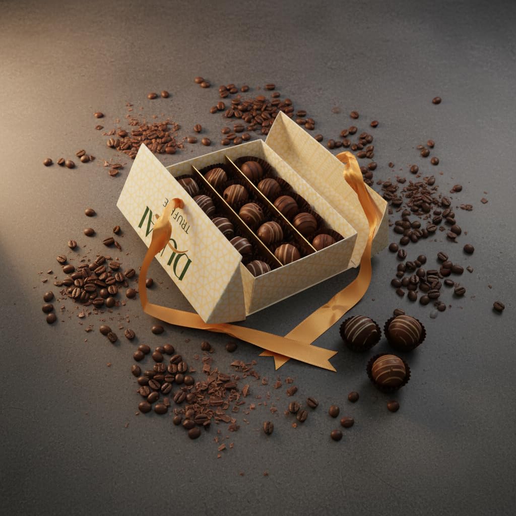 TAMMZEE Mothers Day Chocolate Truffles – Pistachio, Hazelnut & Coconut Gift Box (15 Count)