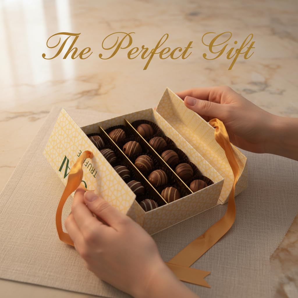 TAMMZEE Mothers Day Chocolate Truffles – Pistachio, Hazelnut & Coconut Gift Box (15 Count)