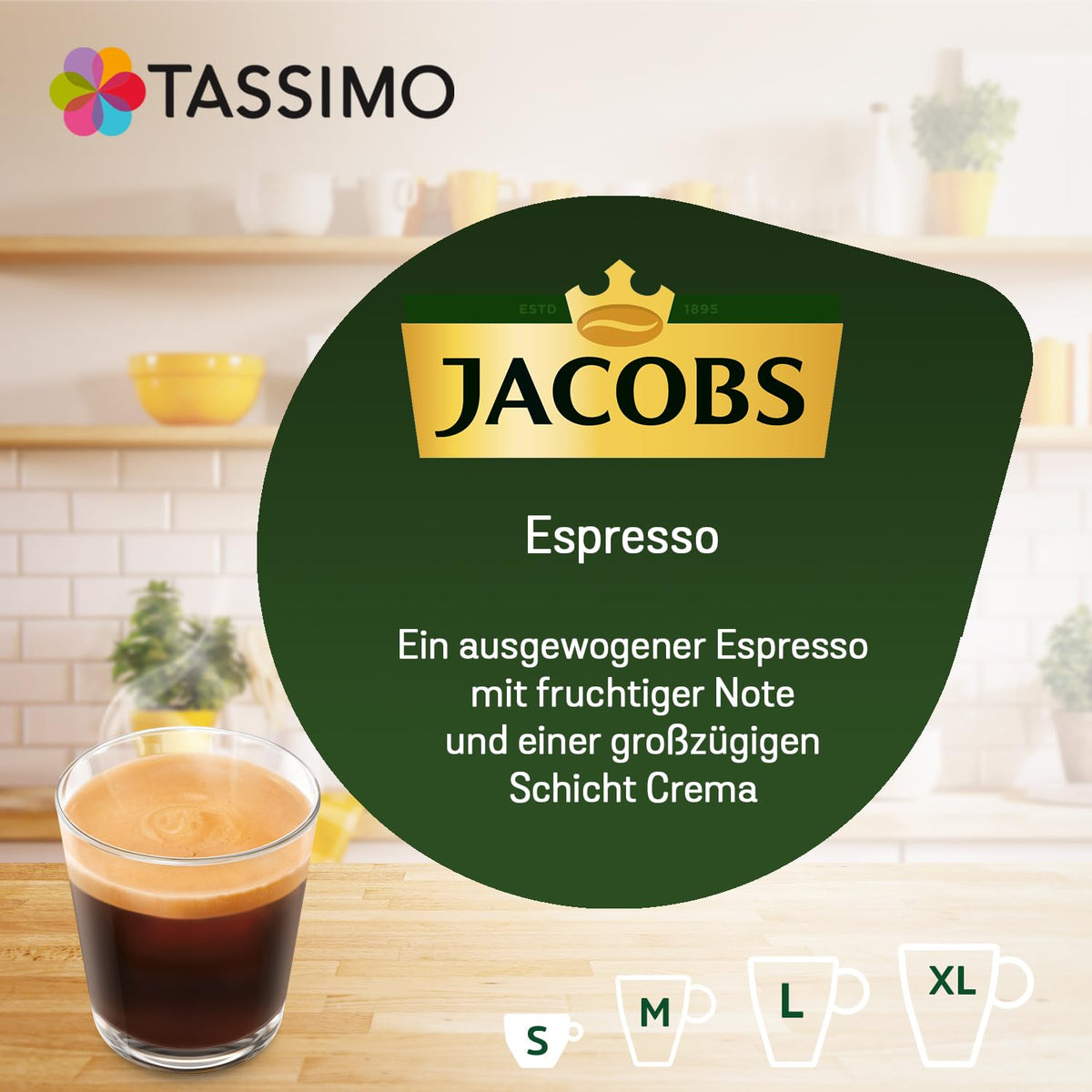 Tassimo Jacobs Espresso — Rainforest Alliance Certified, 5 x 16 T-Discs