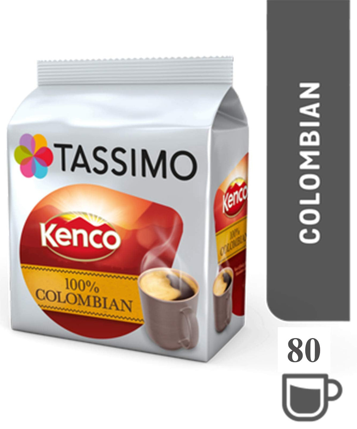 Tassimo Kenco Colombian T-Discs – 16 T DISCs per Pack x5 (Total 80) | Rainforest Alliance