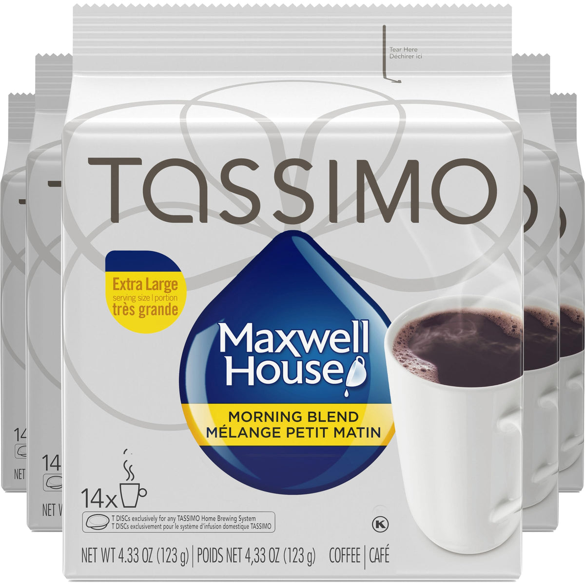 Tassimo Maxwell House Morning Blend T-Discs – 70 Count (5 Boxes), Imported from Canada