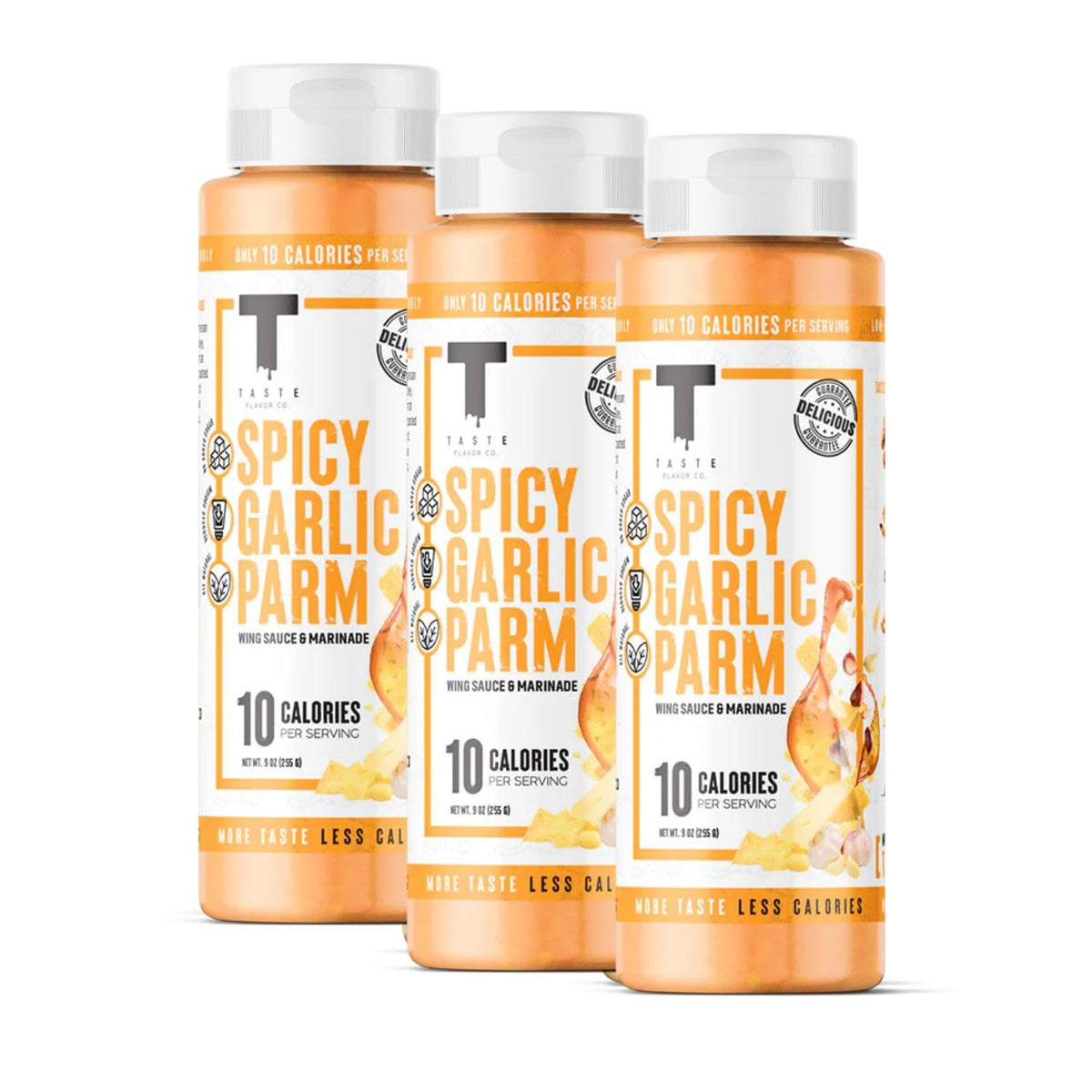 Taste Flavor Co. Spicy Garlic Parm Grilling, Dipping Sauce & Marinade – Keto, Low-Calorie, No Oils (3 Pack)