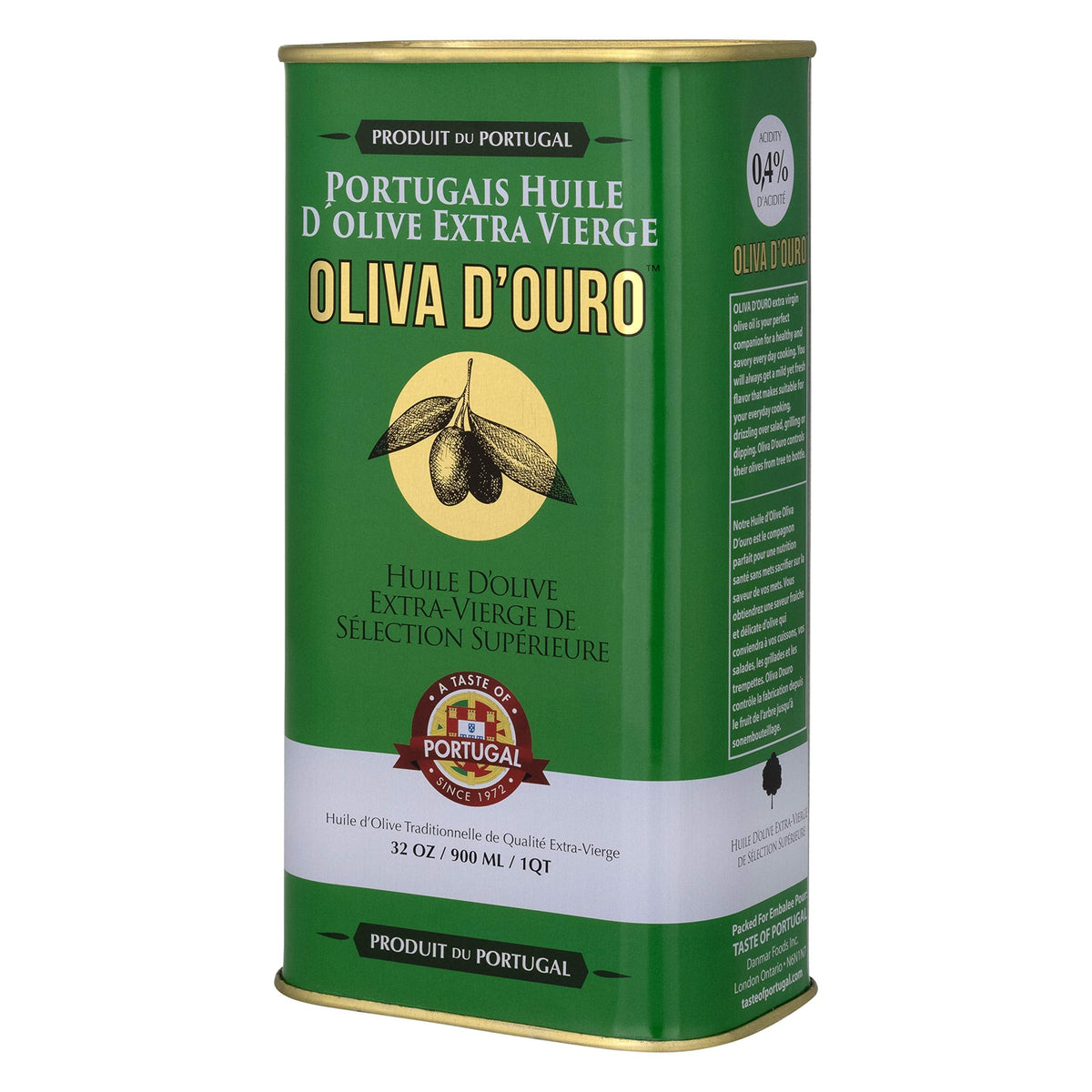 Taste of Portugal Premium EVOO – 0.4% Acidity, 32 oz Can | Light & Fruity Extra Virgin Olive Oil
