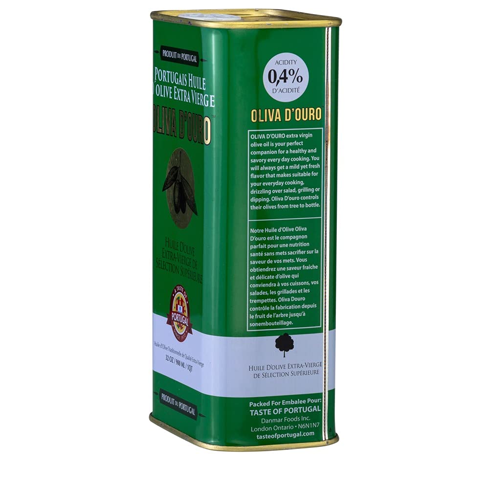 Taste of Portugal Premium EVOO – 0.4% Acidity, 32 oz Can | Light & Fruity Extra Virgin Olive Oil