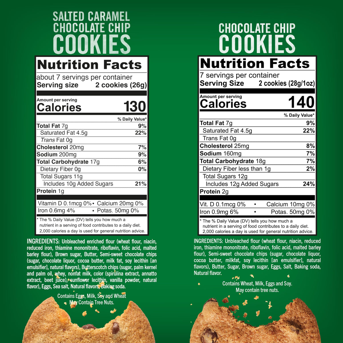 Tate's Bake Shop Cookies Variety Pack – Salted Caramel Chocolate Chip & Chocolate Chip Cookies | 4 Bags
