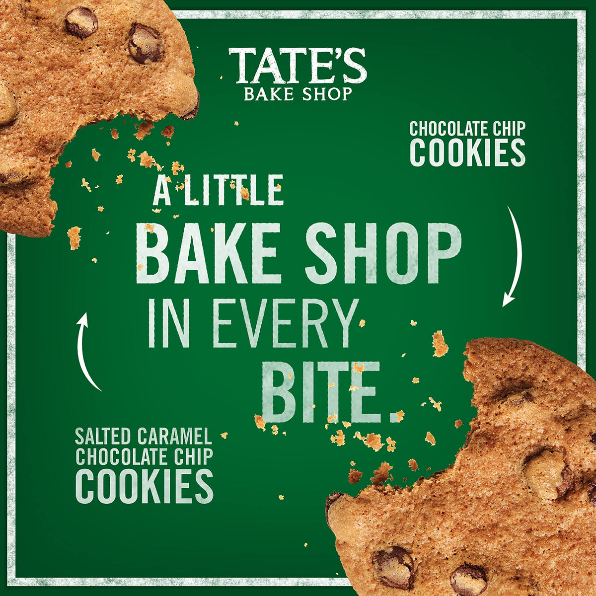 Tate's Bake Shop Cookies Variety Pack – Salted Caramel Chocolate Chip & Chocolate Chip Cookies | 4 Bags