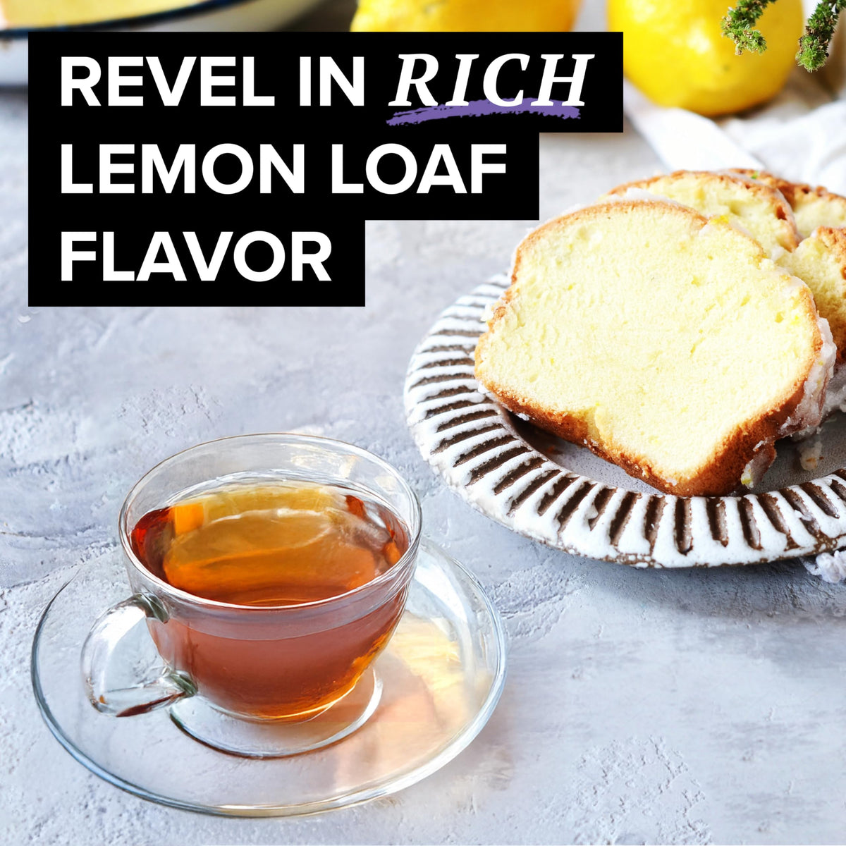TAZO Glazed Lemon Loaf Herbal Tea Bags – Caffeine-Free Dessert Delights, 90 Bags (Pack of 6)