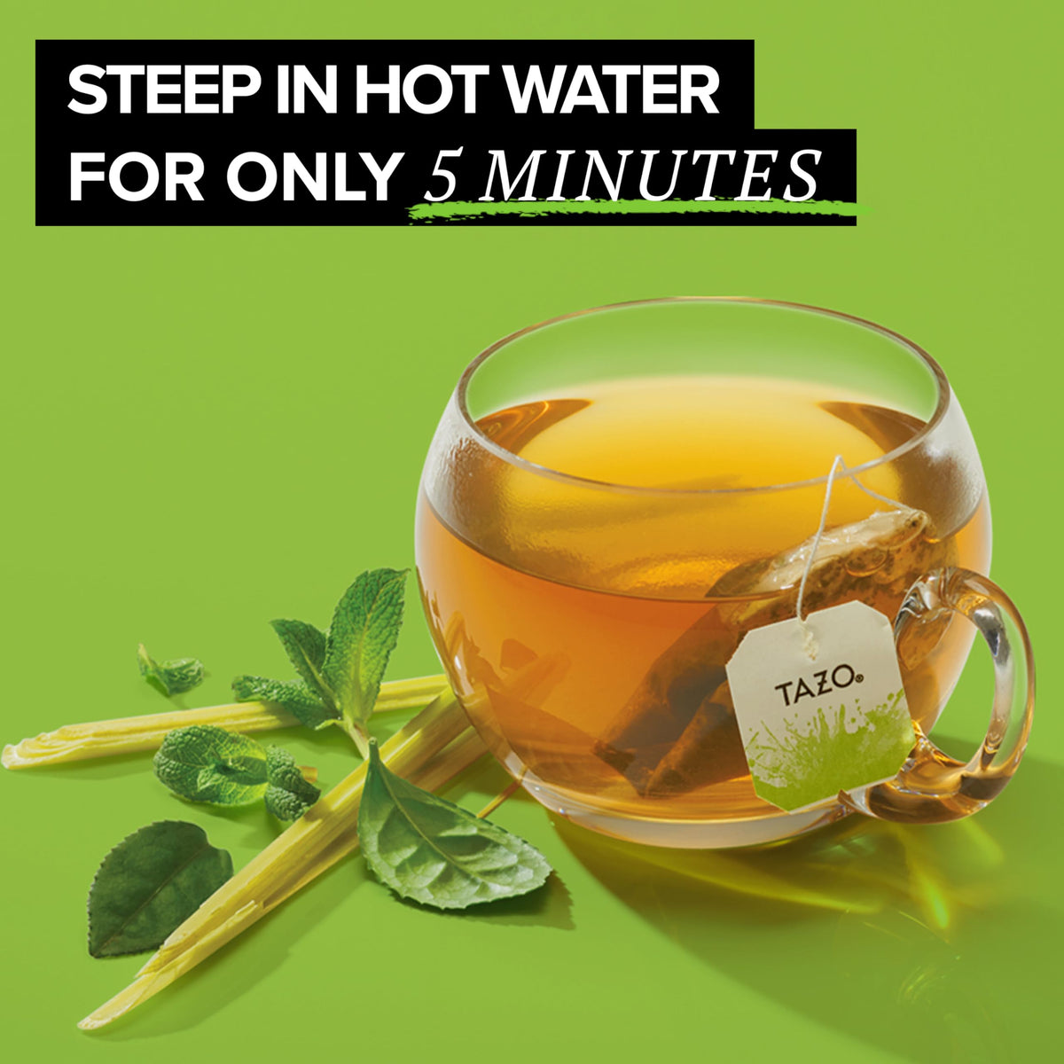 TAZO Organic Zen Green Tea Bags – Lemongrass & Spearmint, 96 Teabags (6 x 16)