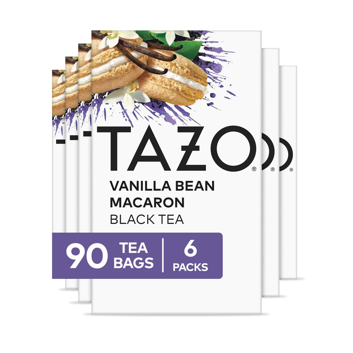 TAZO Vanilla Bean Macaron Tea Bags – Sugar Free, Zero Calories, 90 Bags (6-Pack)