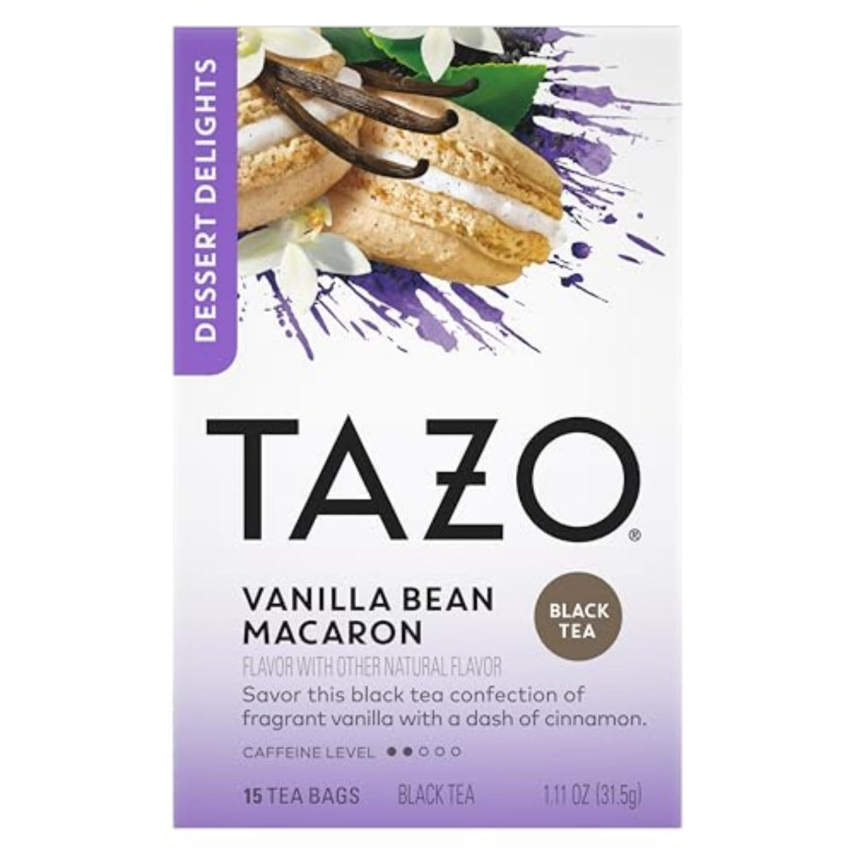 TAZO Vanilla Bean Macaron Tea Bags – Sugar Free, Zero Calories, 90 Bags (6-Pack)