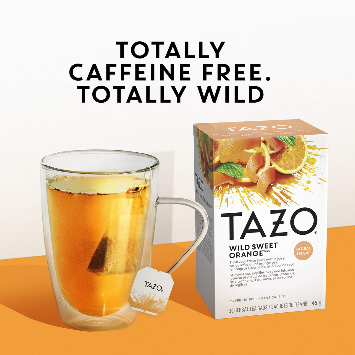 TAZO Wild Sweet Orange Tea Bags - Unsweetened Caffeine-Free Herbal Tea (120 Bags, 6 x 20ct)
