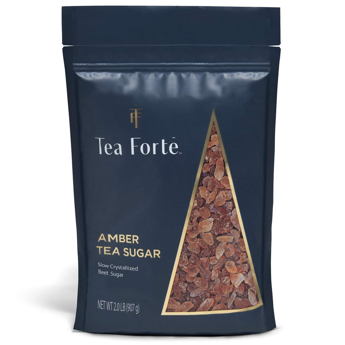 Tea Forte Amber Hue Beet Rock Sugar Crystals for Tea & Coffee – Dissolves Quickly, Vegan & Non-GMO, 2 lb Bag