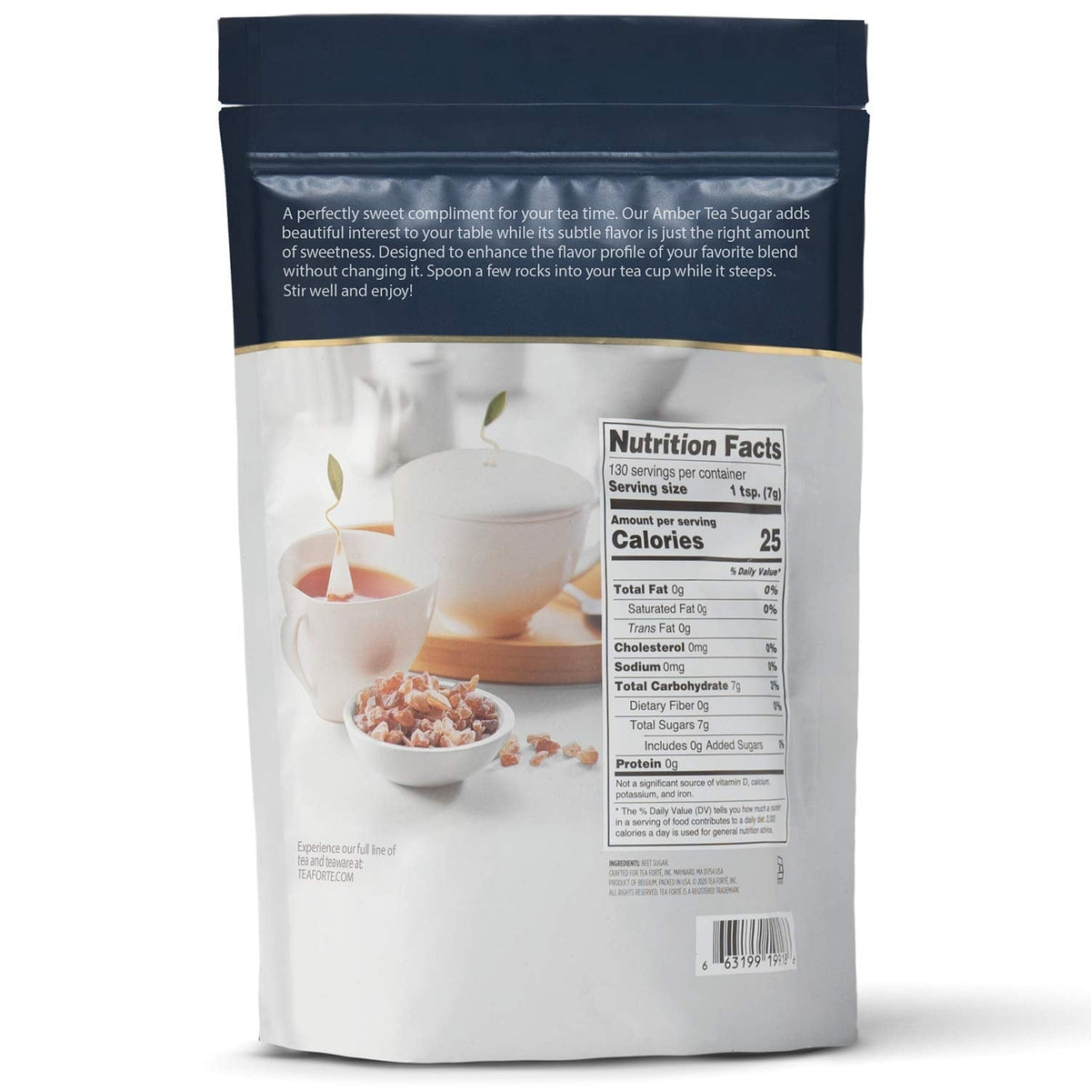 Tea Forte Amber Hue Beet Rock Sugar Crystals for Tea & Coffee – Dissolves Quickly, Vegan & Non-GMO, 2 lb Bag