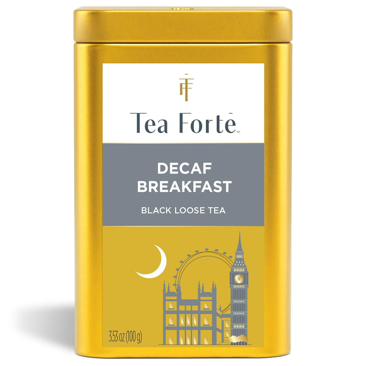 Tea Forte Decaf Breakfast – Premium Loose Leaf Caffeine-Free Black Tea, 35–50 Cups