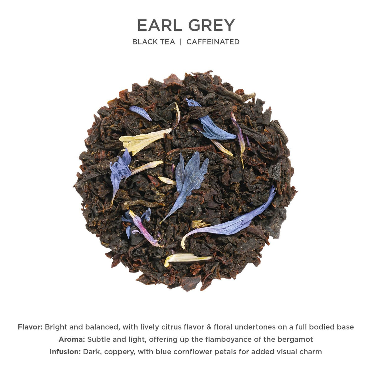 Tea Forte Earl Grey Premium Loose Leaf Black Tea Canister - Makes 35-50 Cups