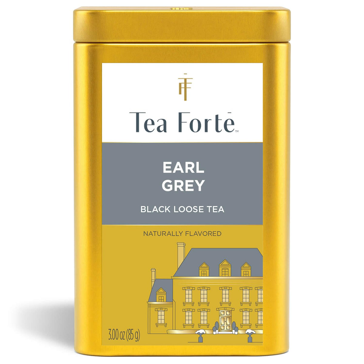 Tea Forte Earl Grey Premium Loose Leaf Black Tea Canister - Makes 35-50 Cups