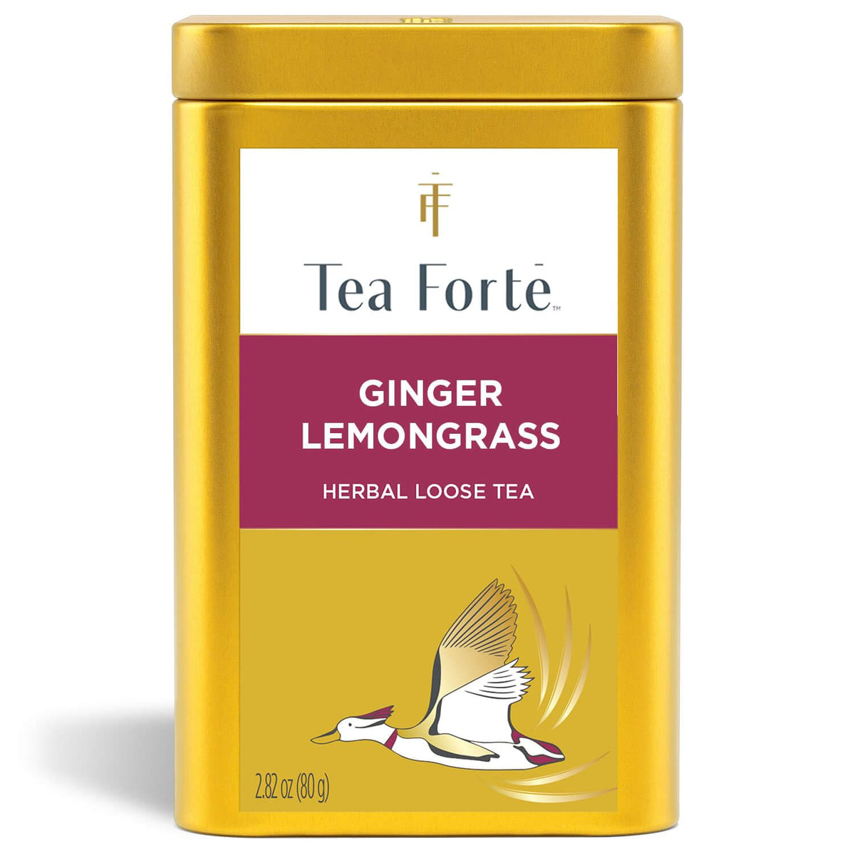 Tea Forte Ginger Lemongrass Premium Loose Leaf Tea Canister – Caffeine-Free, 35-50 Cups