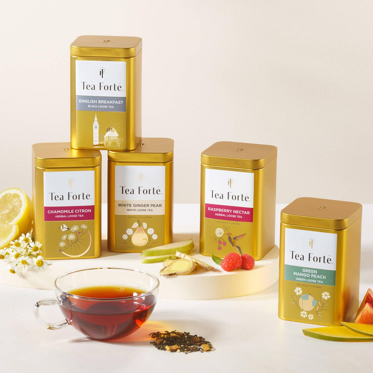 Tea Forte Bombay Chai Premium Loose Leaf Black Tea – Caffeinated, 35-50 Cups per Canister