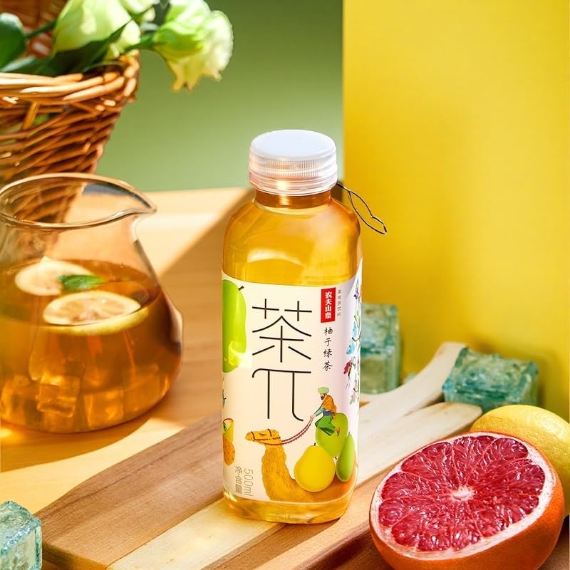 Tea PI Iced Tea – Green Tea & Pomelo, Real Juice, 500 mL, 15 Pack