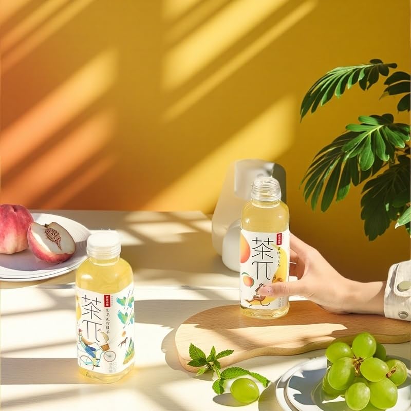 Tea PI Iced Tea – Peach Oolong with Real Fruit Juice, 16.9 fl oz Bottles, 15 Pack