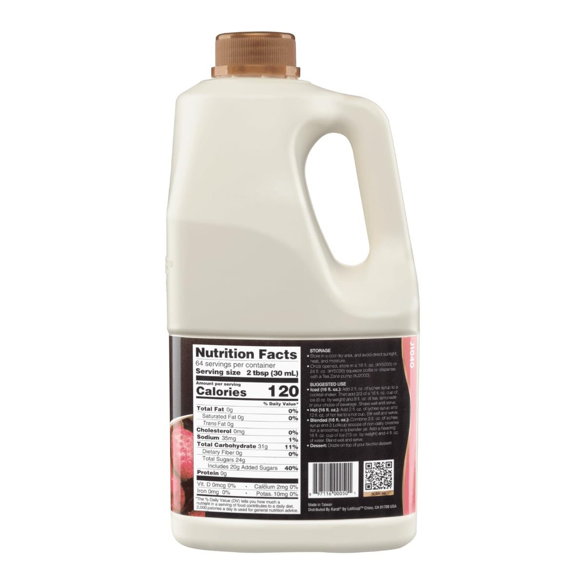 Tea Zone Lychee Syrup 64oz – Real Fruit Flavor for Slushes, Smoothies, Teas & Cocktails