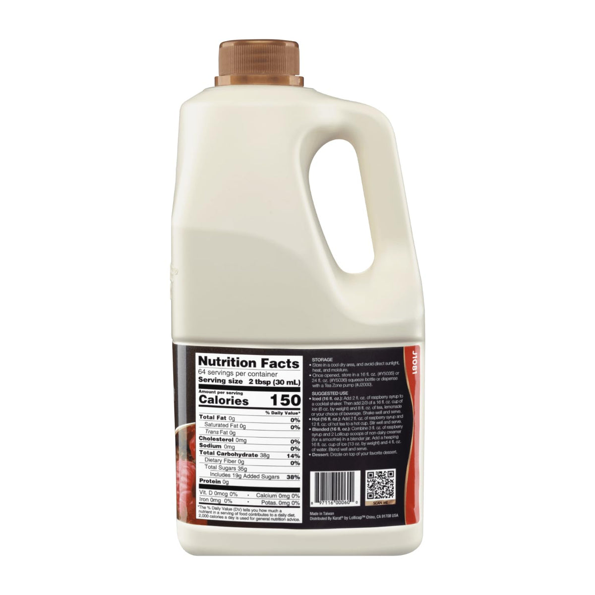TEA ZONE Raspberry Syrup 64oz – Real Raspberry Flavor for Beverages