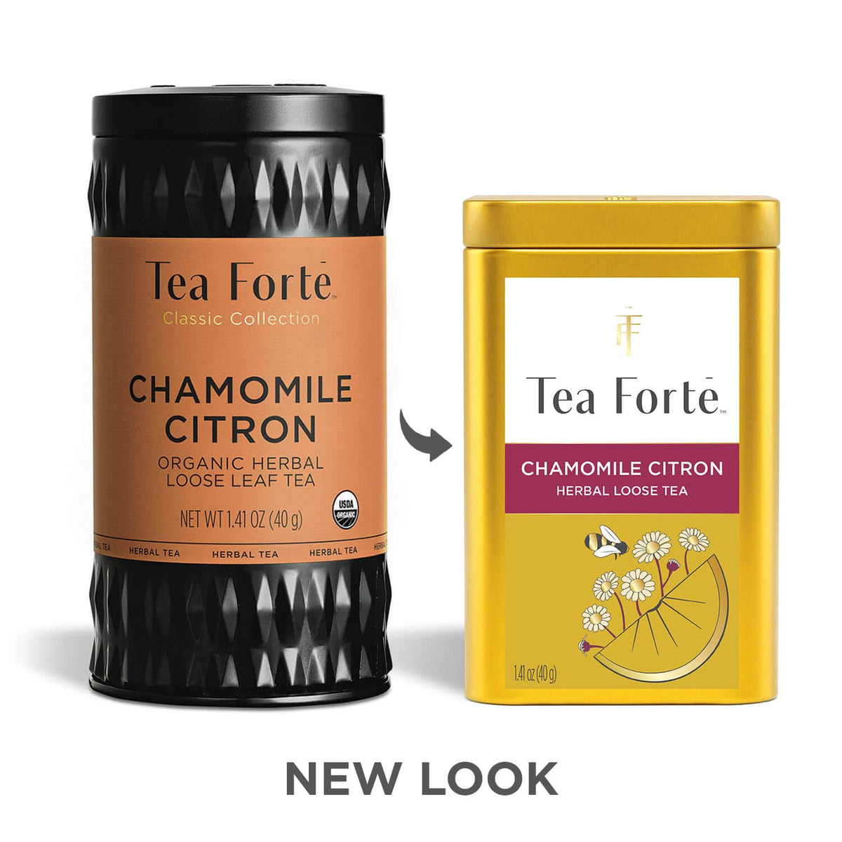 Tea Forte Chamomile Citron Premium Loose Leaf Herbal Tea Canister – Caffeine-Free