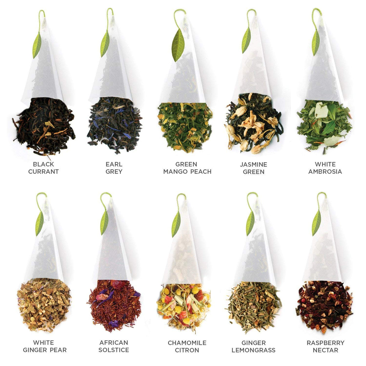 Tea Forte Premium Petite Gift Set – 10 Assorted Pyramid Tea Bags (2 of Each Blend)