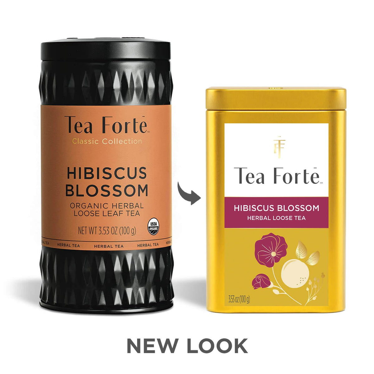 Tea Forte Hibiscus Blossom Premium Herbal Tea Canister - Caffeine-Free, 35-50 Cups