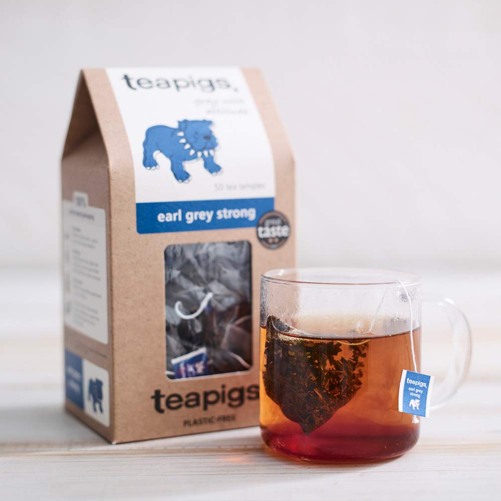 Teapigs Earl Grey Strong — Whole-Leaf Bergamot Tea, 50-Count Box