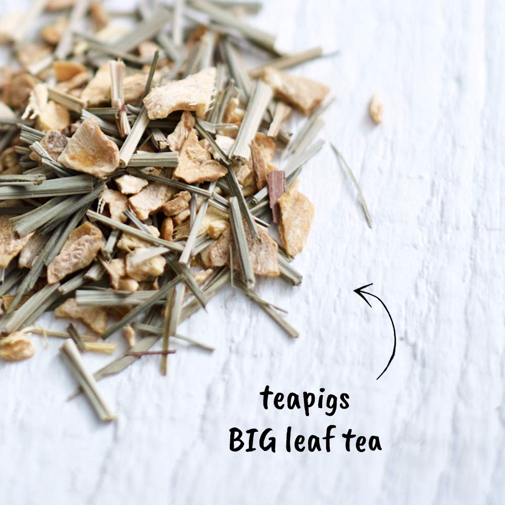 teapigs Herbal Tea Bags with Whole Leaves – Ginger Lemon, 50-Count