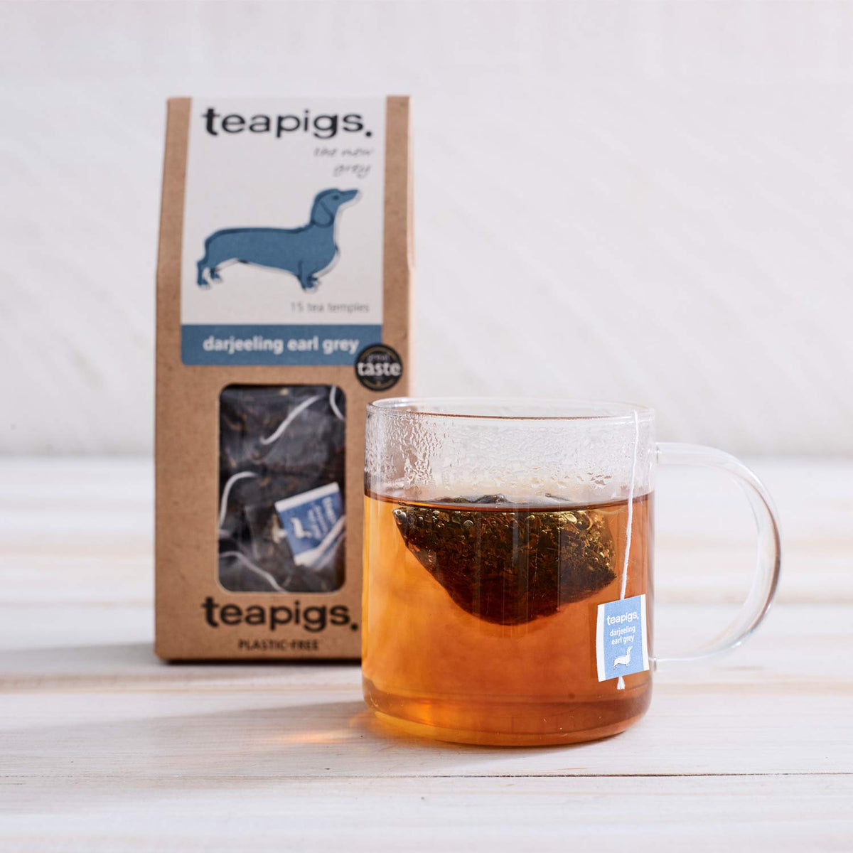 Teapigs Darjeeling Earl Grey Tea Bags – Whole Leaf, Non-GMO, Elegant Floral Blend, 50 Count