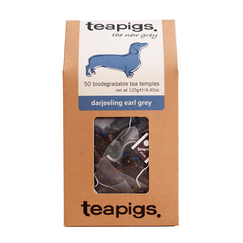 Teapigs Darjeeling Earl Grey Tea Bags – Whole Leaf, Non-GMO, Elegant Floral Blend, 50 Count