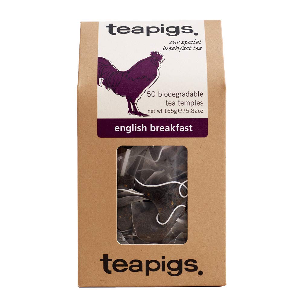 teapigs Black Tea Bags with Whole Leaves - English Breakfast, 50 Count