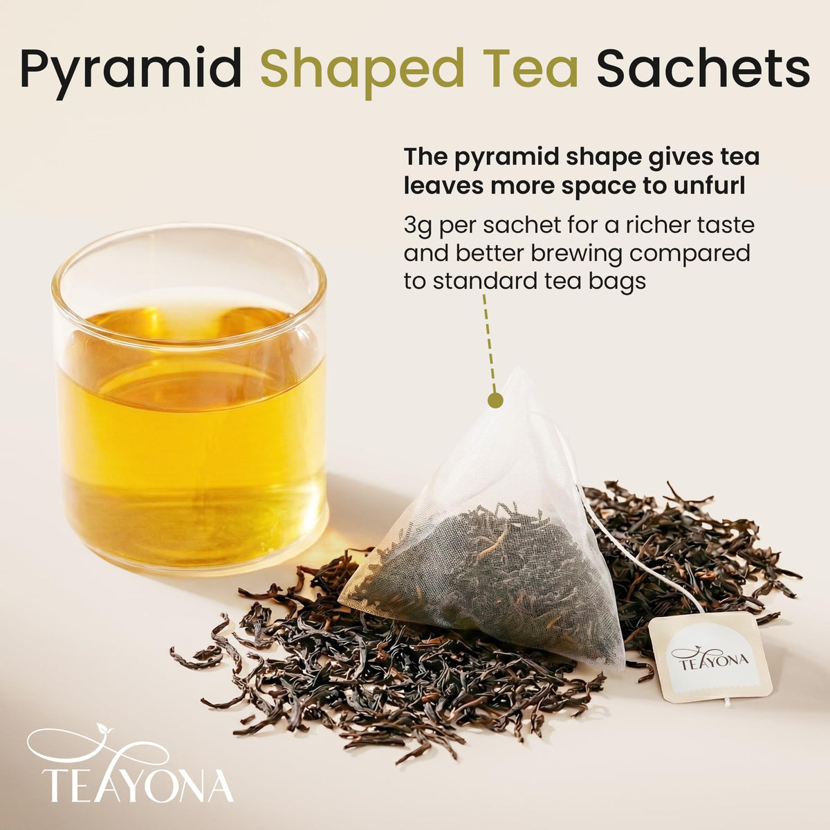 Teayona Premium Tea Variety Pack — 6 Whole Leaf Teas in 30 Sachets (Green, Black, Oolong & White)
