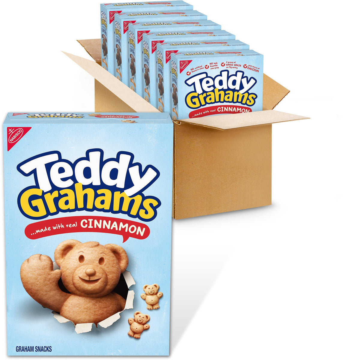TEDDY GRAHAMS Cinnamon Graham Snacks — Bulk 6 x 10 oz Boxes