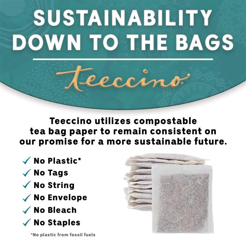 Teeccino Dandelion Caramel Nut Tea – Caffeine Free Herbal Tea with Prebiotics, 3x More Herbs, Gluten Free, 50 Tagless Bags