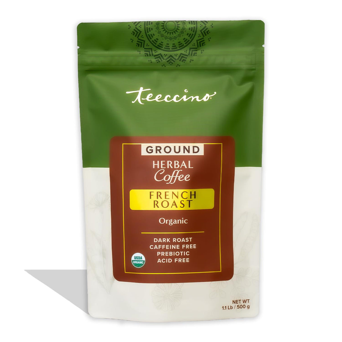 Teeccino French Roast Chicory Coffee Alternative Ground 1.1 lb – Prebiotic & Caffeine Free