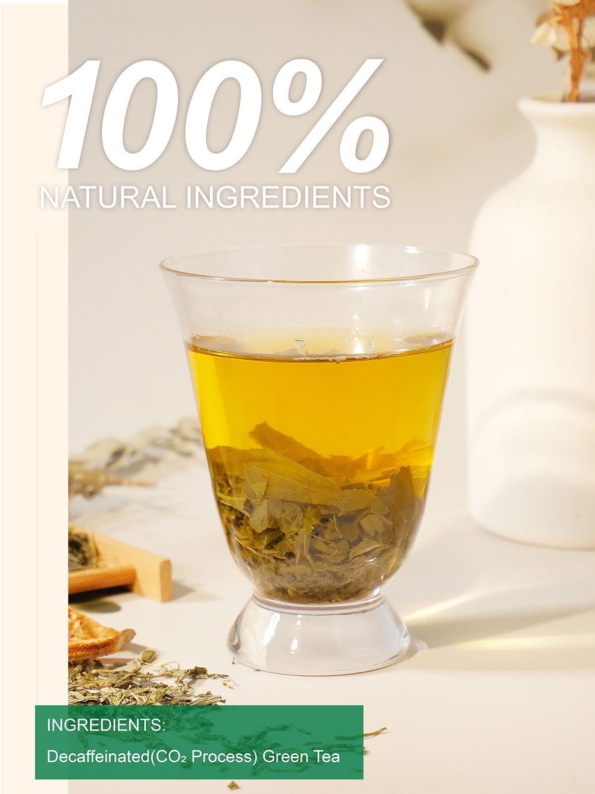 TeeLux Decaf Green Tea – CO2 Decaffeinated Loose Leaf Sencha, Delicate & Smooth, 7oz