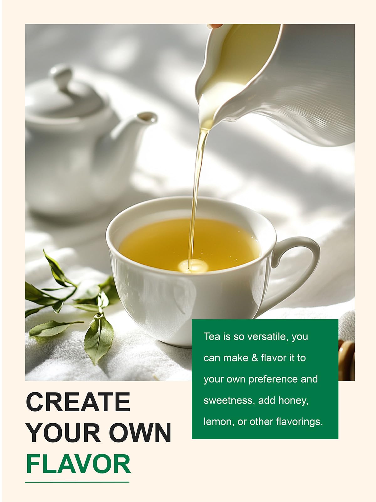 TeeLux Decaf Green Tea – CO2 Decaffeinated Loose Leaf Sencha, Delicate & Smooth, 7oz