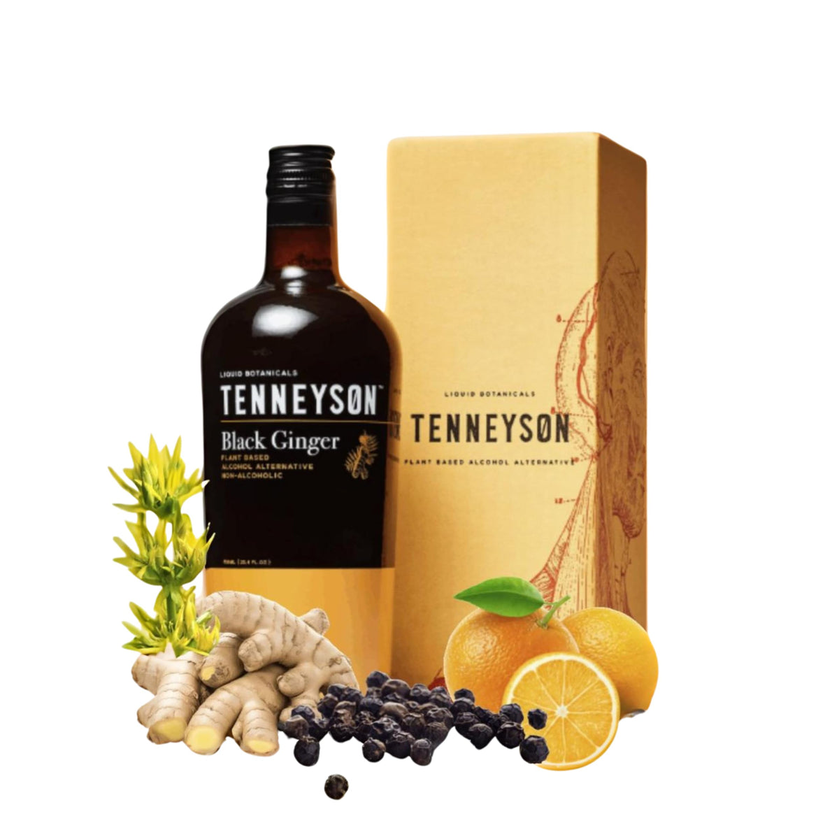 Tenneyson Black Ginger Non-Alcoholic Aperitif – 750mL, Low Sugar & Gluten-Free