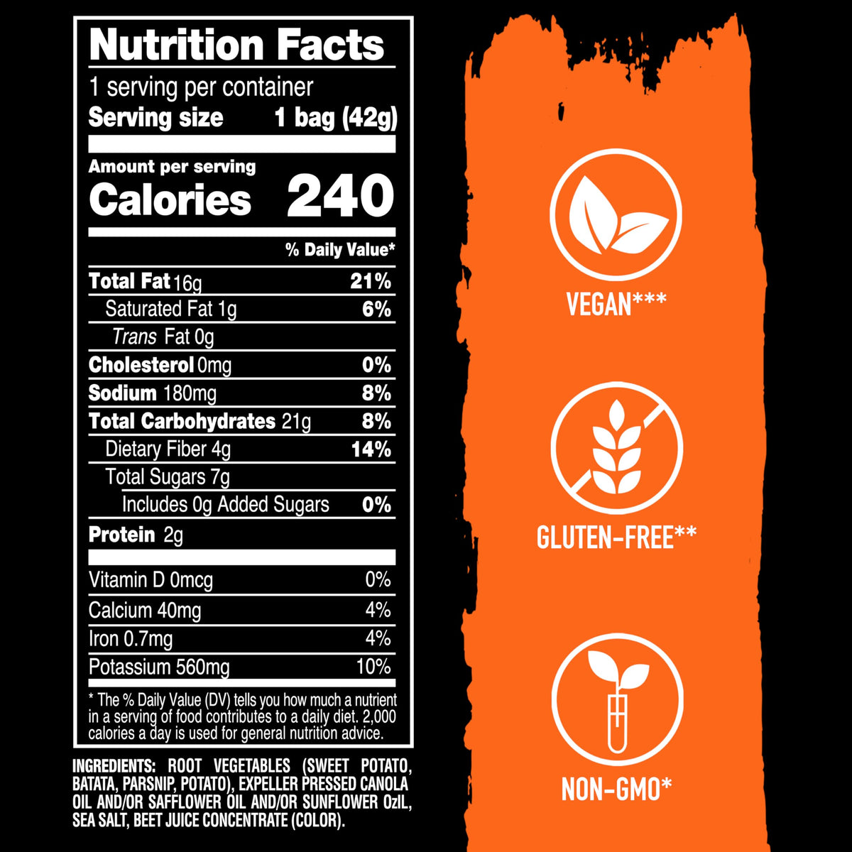 Terra Vegetable Chips Original with Sea Salt – 1.5 oz Pack of 8 | Gluten Free, Vegan