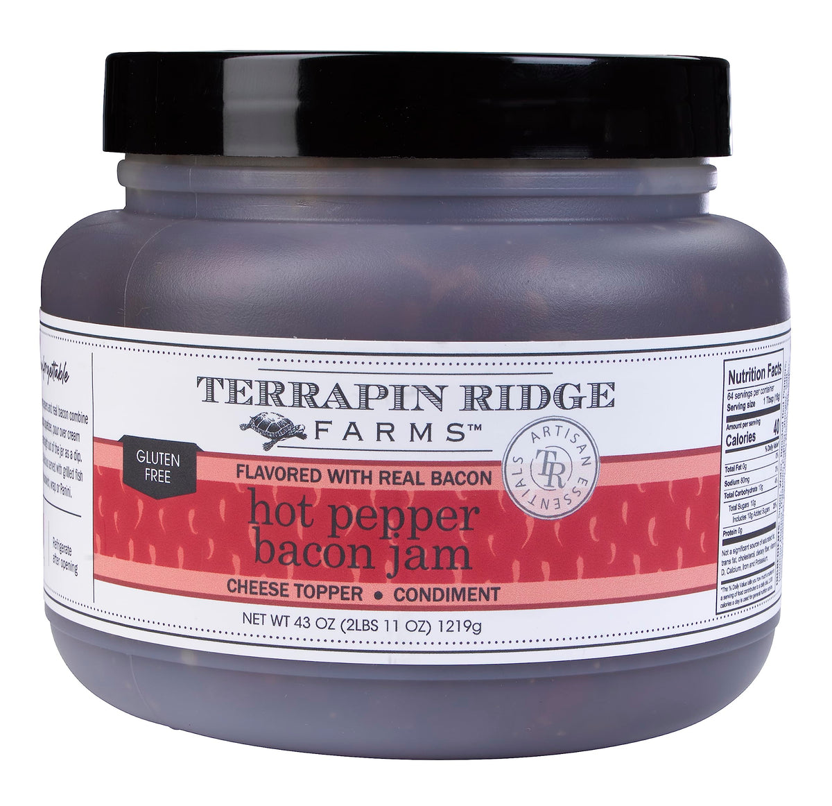 Terrapin Ridge Farms Hot Pepper Bacon Jam – Sweet & Spicy Bacon Spread (One Quart)