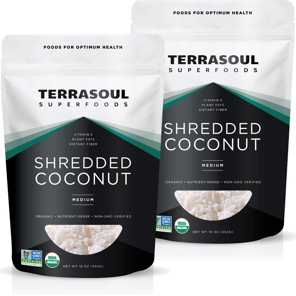 Terrasoul Organic Coconut Flakes – 2 Lb Pack, Unsweetened Medium Flakes | Gluten-Free & Vegan