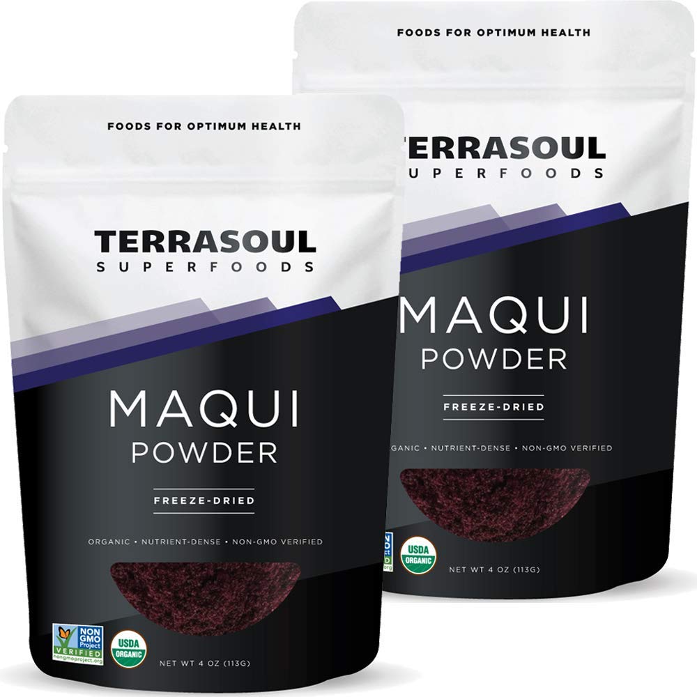 Terrasoul Organic Maqui Berry Powder – Freeze-Dried, 8 oz (Pack of 2)