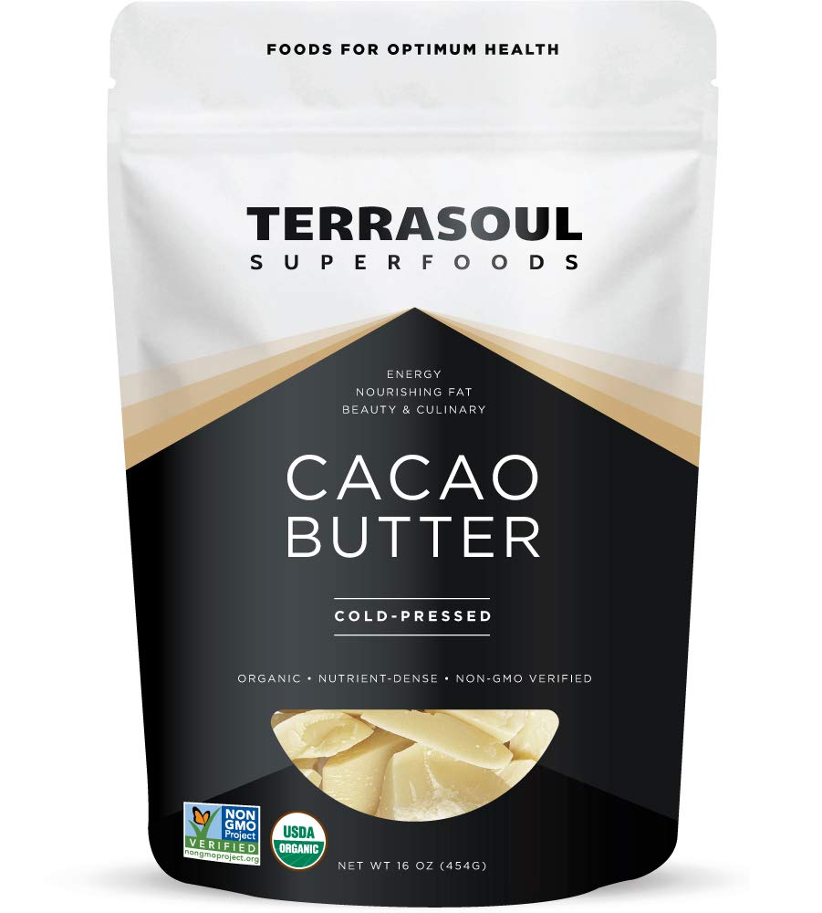 Terrasoul Organic Cacao Butter 1 Lb – Raw, Keto, Vegan, Unrefined | Terrasoul Superfoods