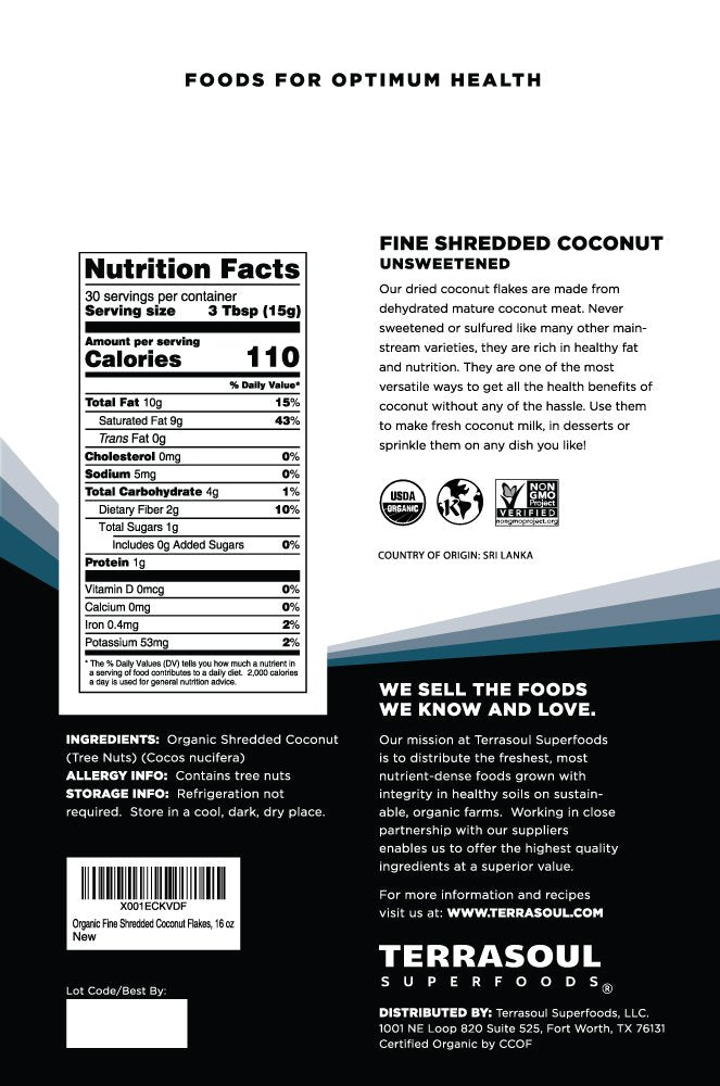 Terrasoul Superfoods Organic Coconut Flakes, 3 Lbs (3 Pack) – Finely Shredded