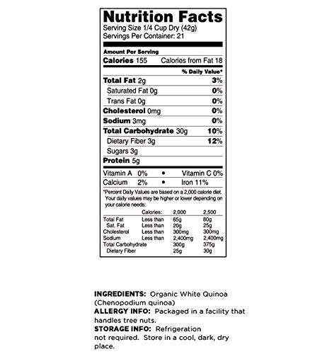 Terrasoul Organic White Quinoa, 4 Lbs – Pre-Washed, Gluten-Free, Plant Protein